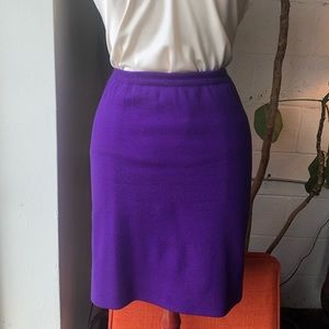 Purple Adrienne Vitadini knit wool pencil skirt 12